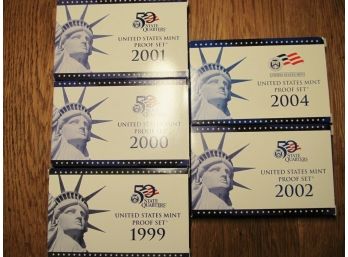1999, 2000, 2001, 2002, 2004 US Mint Proof Coin Sets