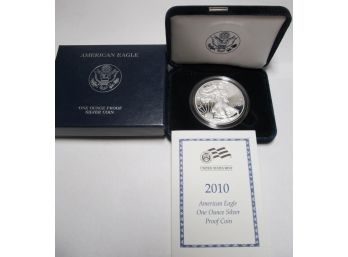 2010 One Ounce Silver Proof American Eagle With Box And COA