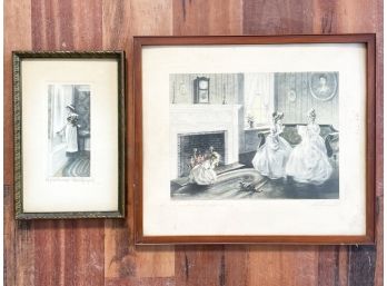 A Pair Of Hand Colored Prints, Signed Gutman