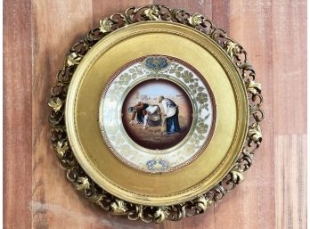 A Framed Royal Vienna Hand Painted Porcelain Plate