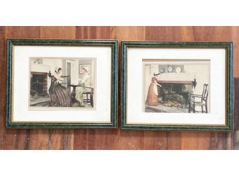 A Pair Of Hand Colored Vintage Photographs