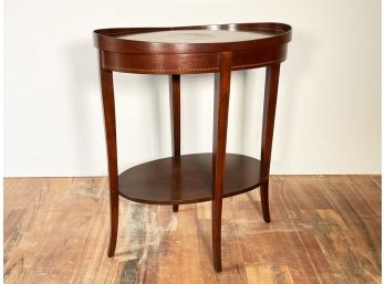 Vintage Mahogany Oval Two-Tier Side Table