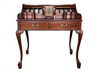 A Vintage Mahogany Chippendale Style Secretary Desk