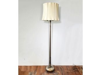 A Vintage Bronze And Marble Standing Lamp