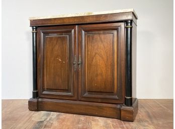 Neoclassical Marble Top Console Cabinet