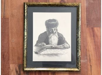 A Framed Print, Signed Herzel In Plate