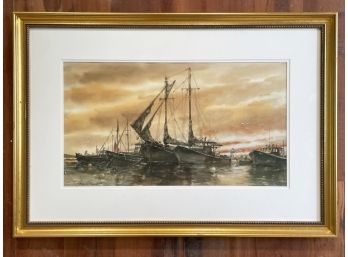 An Original Watercolor By John A. Fernie (Lobstering #12)