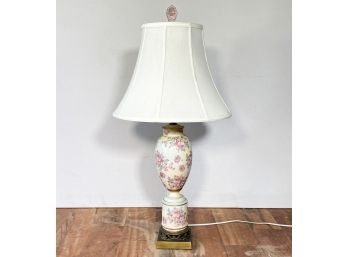 A Vintage Painted Porcelain Lamp