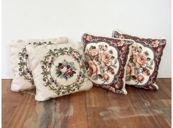 A Set Of 4 Tapestry Throw Pillows