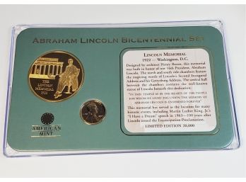 Abraham Lincoln Bicentennial 2 Coin Set Americas Mint Limited Edition 'Lincoln Memorial'