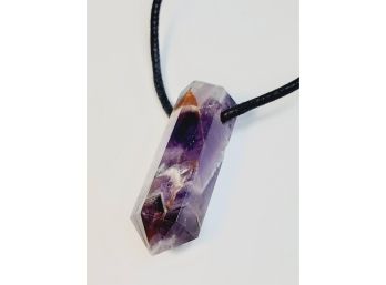 Bullet Pointed Crystal Chakra Purple Stone Pendant Necklace