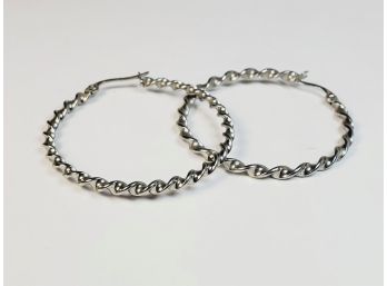 Large Spiral Stainless Steal  Hoop Earrings