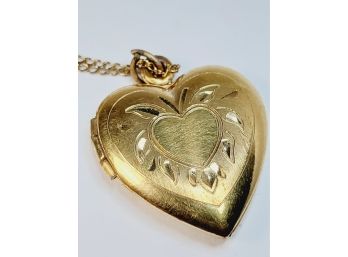 12kt Gold Fill Heart Locket Pendant And Necklace