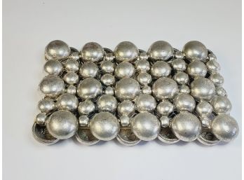 Very Unique Silver Ball  Stretch Heavy Cuff  Bracelet