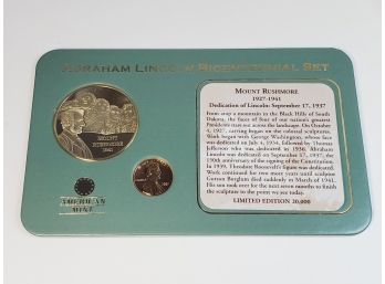 Abraham Lincoln Bicentennial 2 Coin Set Americas Mint Limited Edition 'Mount Rushmore'