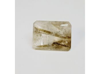 10.6ct 18x13mm Emerald Cut Rutilated Quartz Loose Gemstone