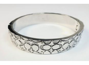 Coach Silver Tone Magnet Bangle Bracelet