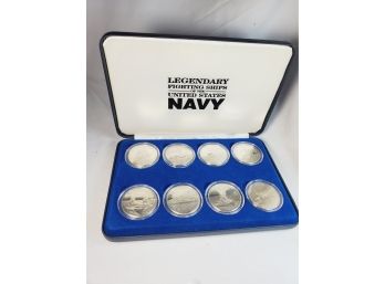 Marshall Islands 8 Coin 'The Legendary Fighting Ships Of The US NAVY' Proof Set In Original  Box