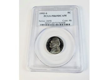 1992-s Proof Cameo Nickel PR69 PCGS Slabbed And Graded