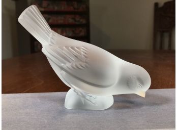 Stunning Large LALIQUE - PARIS Bird Figurine - All Frosted - Very Pretty Piece - No Damage - Made In France