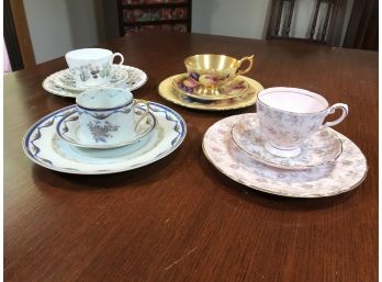 Four Lovely Vintage Three Piece Luncheon Sets - Aynsley - Tuscan - Royal Worcester - Vista Alegre - ALL MINT !