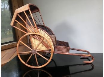 Lovely Vintage Wicker / Rattan / Bamboo Rickshaw Very Cute Size - Use For Display Or Would Be Great For Doll
