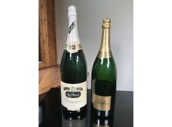 Two ENORMOUS Champagne Magnum Display Bottles - Both Are Empty - GREAT Display Items - Both For One Bid