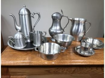 Very Nice Vintage Pewter Pieces - Twelve (12) Pieces Total - Woodbury - Towle - Wallace & Others - Nice Lot