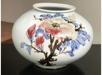 Lovely Large Japanese Pottery Vase - Very Nice Colors - Been In Family Over 50 Years - Excellent Condition