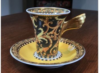 Gorgeous VERSACE Barocco Cup & Saucer - By Rosenthal China - 24kt Gold Trim - Made In Germany - Fabulous !