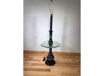 Stunning Antique Brass Cloisonne / Champleve Floor Lamp / Table - Very Pretty Piece - Antique  Vintage Piece
