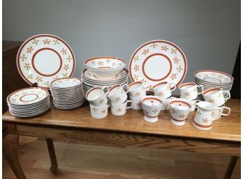 Funky Midcentury / MCM Colorstone China Set - Service For 10 With Extra & Serving Pieces GREAT MCM LOOK !