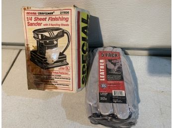 New Gloves Never Opened Sander Works In Box