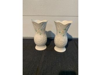 2 Beleek Vases Impeccable Shape