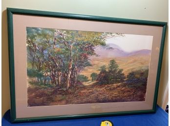 Very Large Watercolor Print MCM With Vibrant Colors