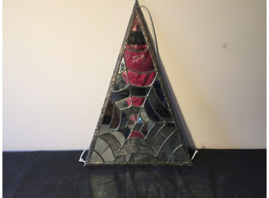 Original Geoffrey Glick Work In Glass And Metal Dated 1982 'Spider Web'