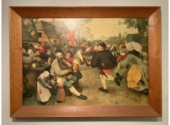 Beautiful Large Vintage Print Of The Peasants Dance By Pieter Bruegel