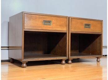 Vintage Mid Century Single Drawer Nightstands By Baker Furniture