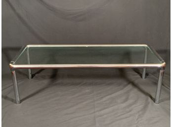 Post Modernist Thick Chrome Tubular Steel Coffee Table