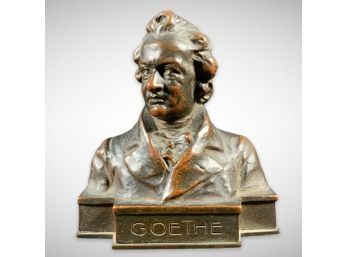 Small Vintage Bronze Of Johann Wolfgang Von Goethe Signed H Miller