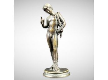 Small Vintage Bronze Of Narcissus Unsigned