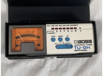 Boss TU-12H W/ Case Chromatic Tuner Digital Processing Guitar Bass Made In Japan
