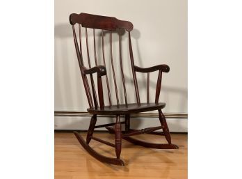 Antique Wooden Rocking Chair By Nichols & Stone