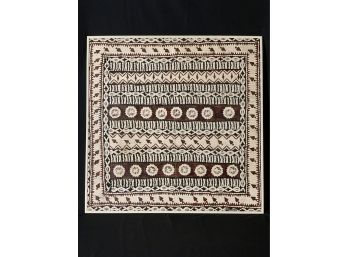 Large Vintage Framed Antique Painted Tapa-cloth Panel From The Solomon Islands
