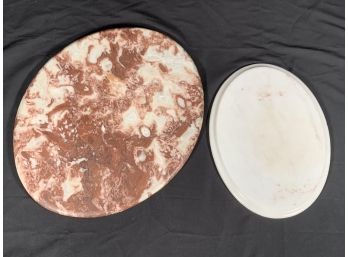 Two Vintage Oval Marble Cutting Boards