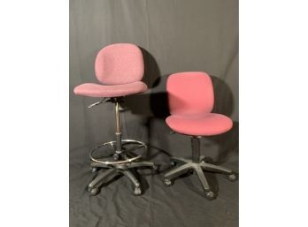 Two Adjustable Height Swivel Office Chairs
