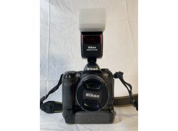 Nikon D100 W Nikkor 28-80mm Lens, Battery Pack And Speedlight