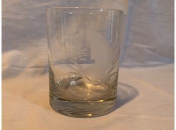 Vintage Set Of Eight Glasses With Fish Theme
