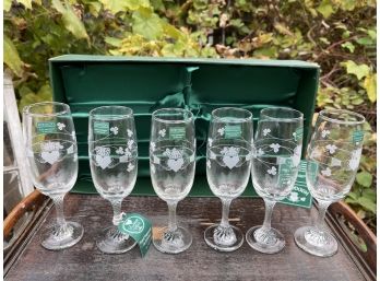 Eaman Hand Engraved Claddagh Set Of 6 Flutes