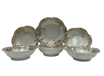Antique RC Nippon Royal Crockery Hand Painted Gold Moriage Finger Bowls (6)